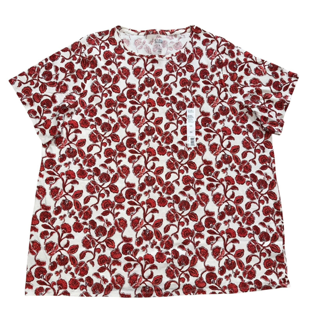 CROFT & BARROW MULTICOLOR WOMEN'S THE CLASSIC CREWNECK SHORT SLEEVE TEE SZ/ 3X - Picture 3 of 7